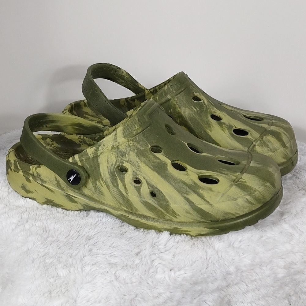 Crane Green Tie Dye Croc-like Shoes